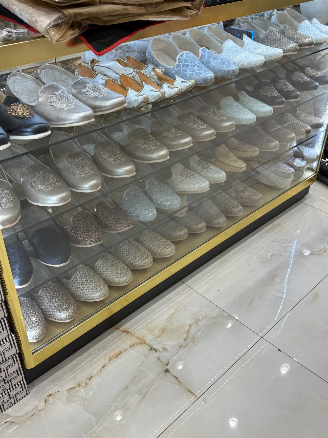 Cabinet of traditional Indian men's shoes